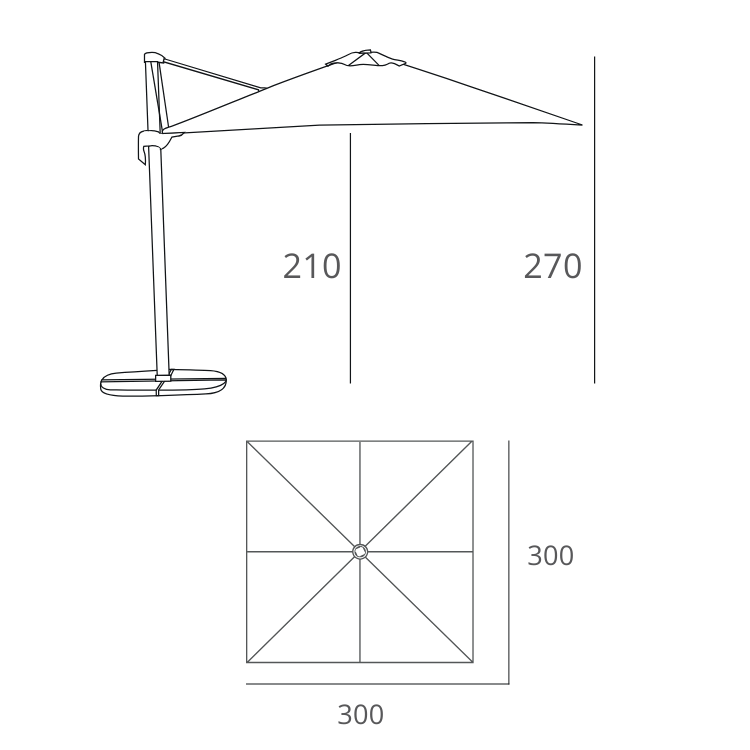 PARASOL FLEXO 3.0x3.0