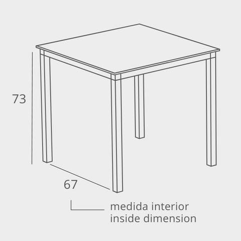 MESA MONACO 80X80