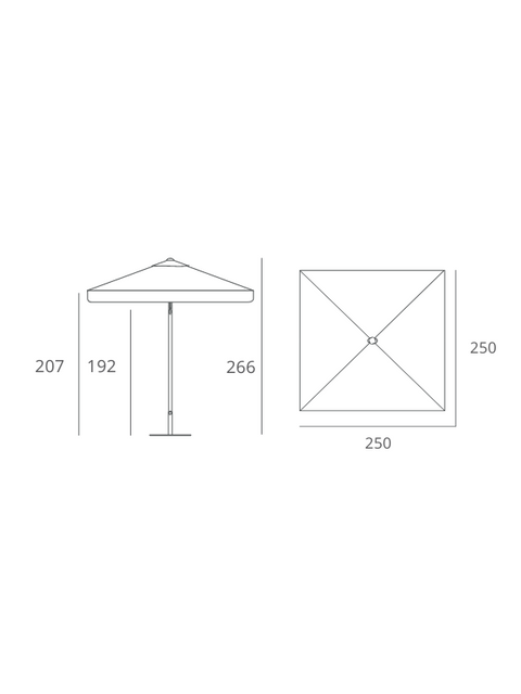 PARASOL EOLO STRIPE 2.5x2.5