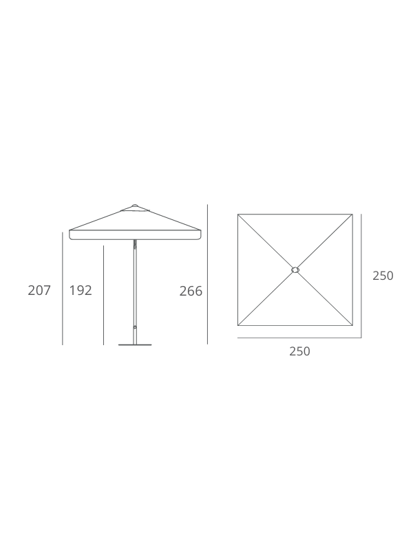 PARASOL EOLO STRIPE 2.5x2.5