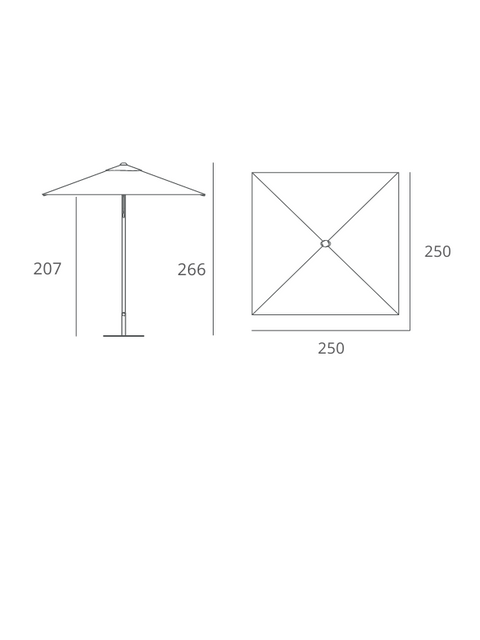 PARASOL EOLO PURETI 2.5x2.5